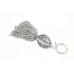 Key Chain 925 Solid Sterling Silver For Charms Key Holder Rainbow Gem Stone D37